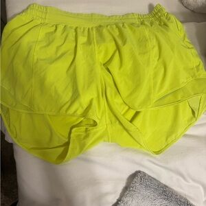 Women's Neon Yellow Lululemon Shorts